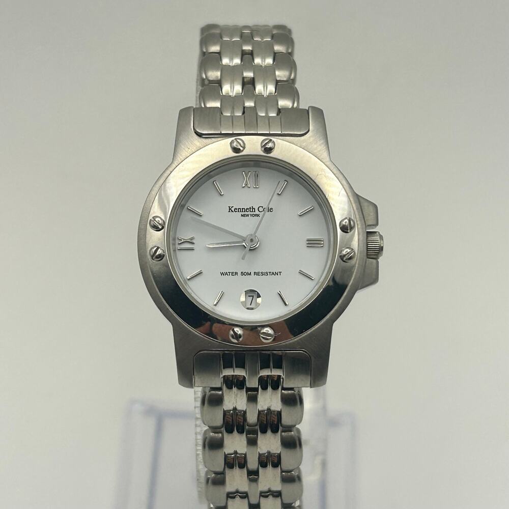 Vintage Kenneth Cole New York Silver-tone Women’s Watch Working New Battery